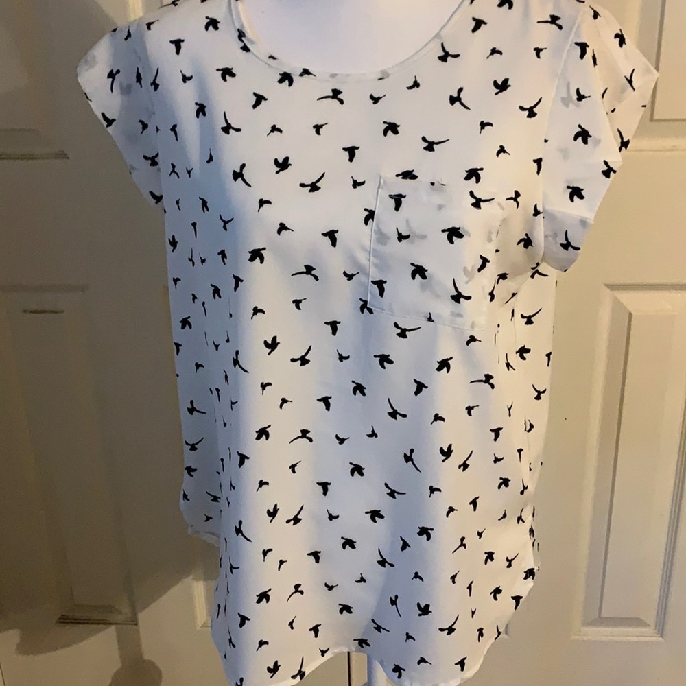 White and Black Sweet Rain Blouse